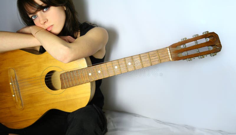 Pretty girl with guitar