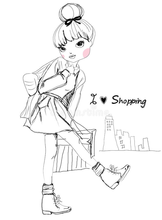 Pretty girl stock illustration Pretty girl stock illustration