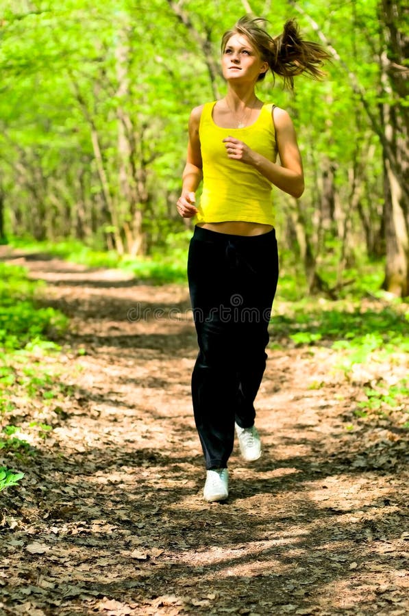 Pretty girl jogging