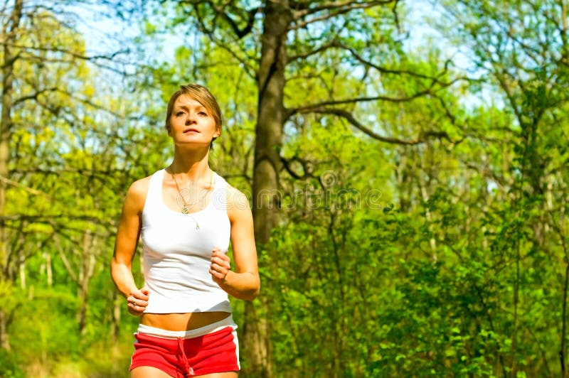 Pretty girl jogging