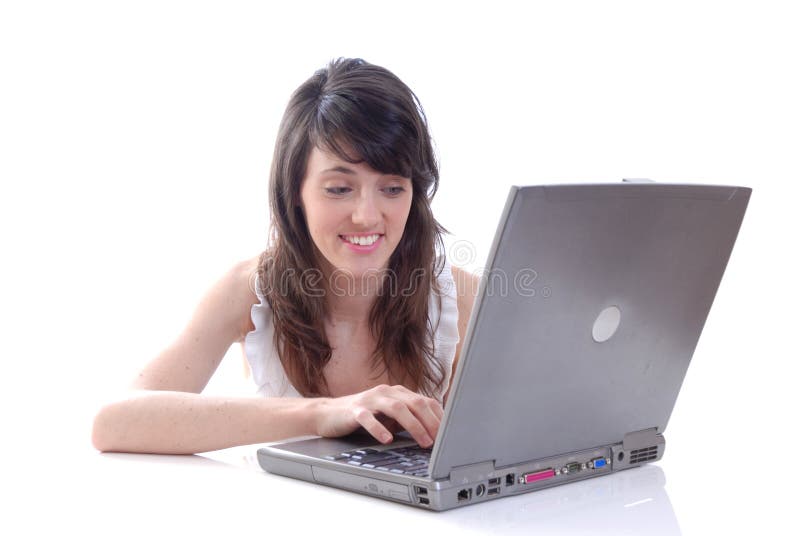 Pretty girl on laptop