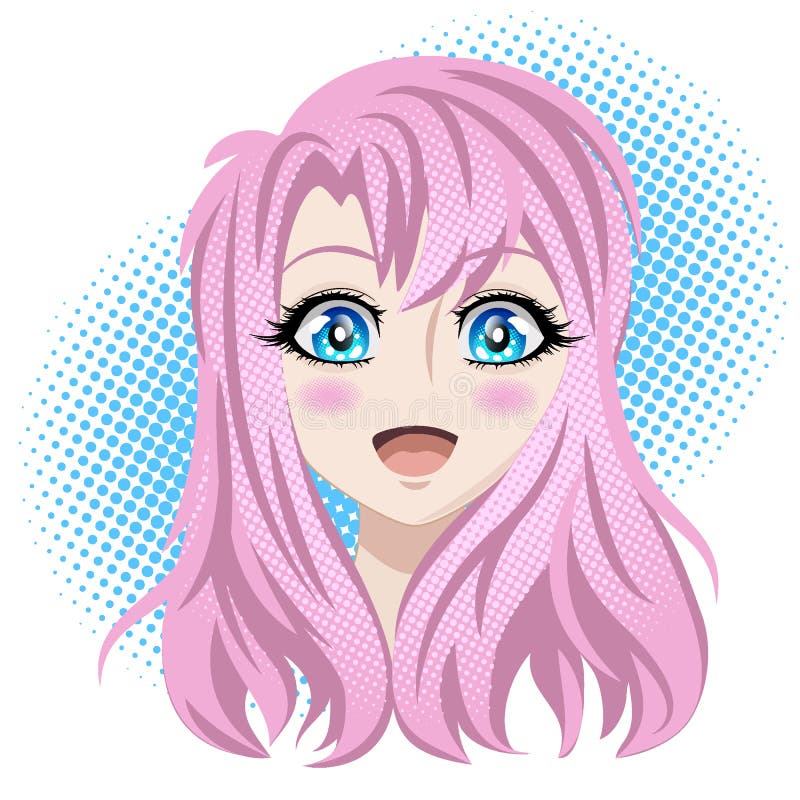 Isolated head of an anime character girl Vector Image