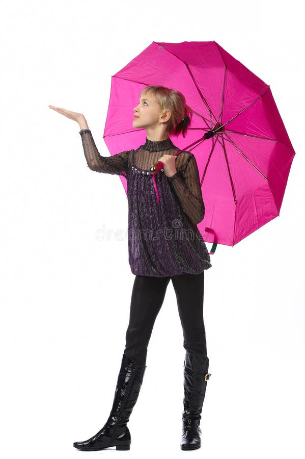 Pretty girl with pink umbrella