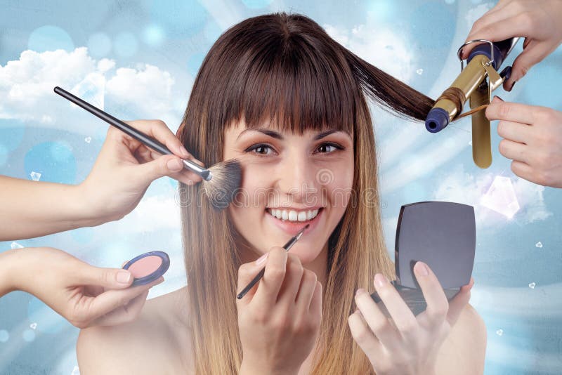 Pretty Girl Portrait in Beauty Salon Stock Image - Image of bangs, girl:  133985097