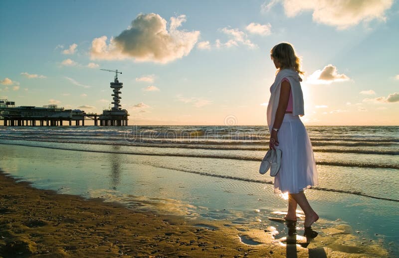 Pretty girl and the sea