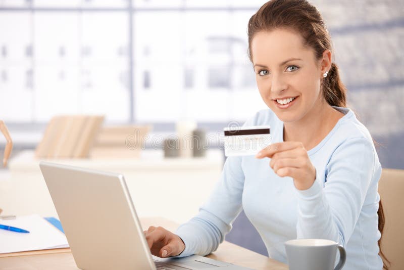 Pretty Girl Shopping on Smiling Stock Photo Image of color