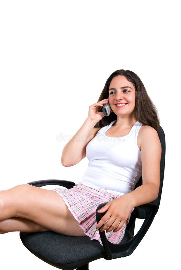 Pretty girl Smiling on the phone