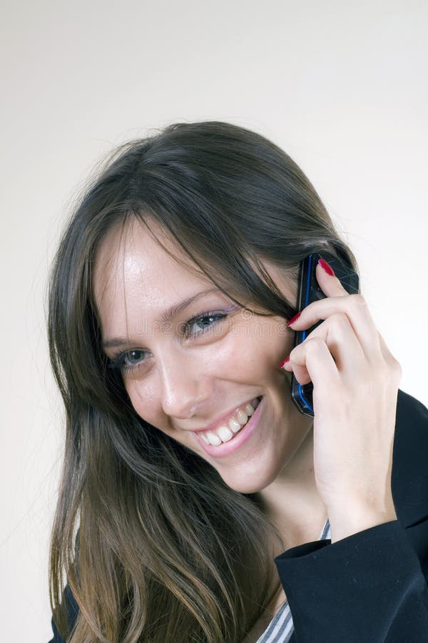 Pretty girl Smiling talking on cellphone