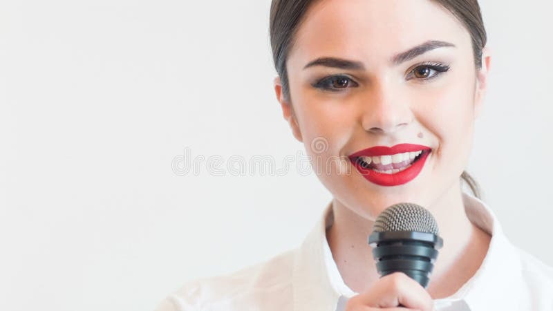 cam girl with the mic in the mouth