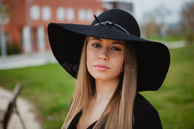 Pretty girl wearing hat stock photo. Image of lifestyle 83584514