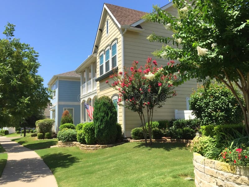 Pretty group of new houses with garden