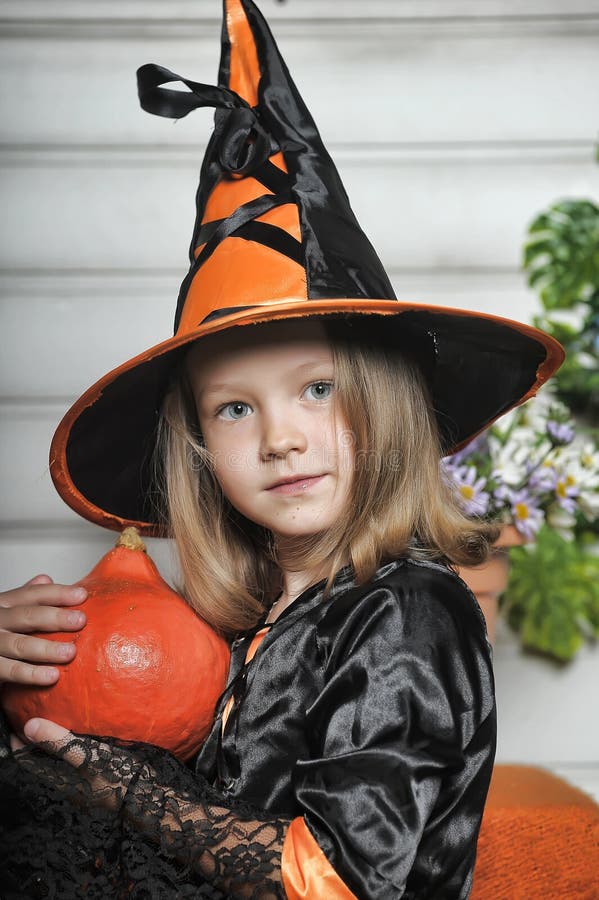 Pretty Halloween Witch stock photo. Image of daughter - 33839042