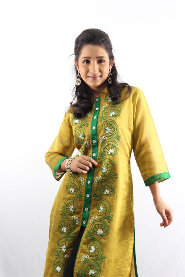 Pretty Indian Female Model Girl Wearing a Traditional Kurti Stock Photo ...