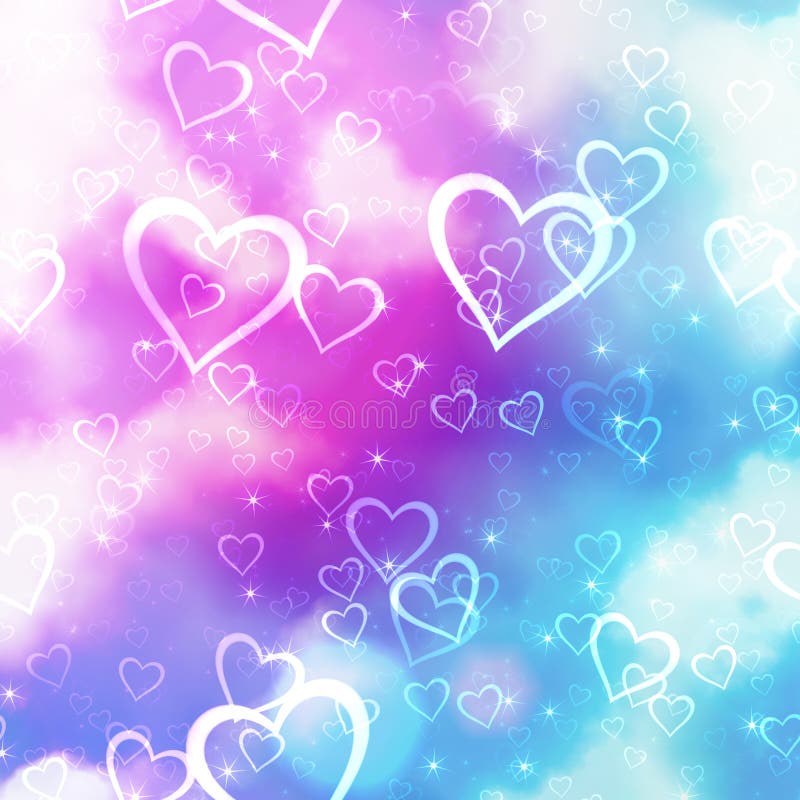 Dreamy Love Heart Fluffy Sky Background Stock Illustration - Illustration  of cloudy, clouds: 218428906