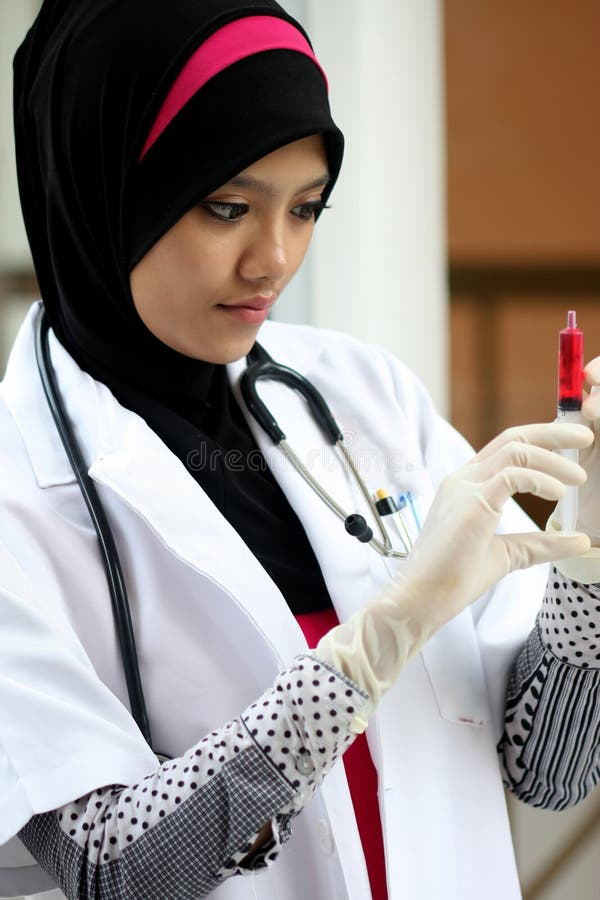 A pretty muslim woman doctor