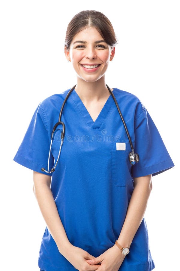 Pretty nurse wearing scrubs stock photos Pretty nurse wearing scrubs stock photos