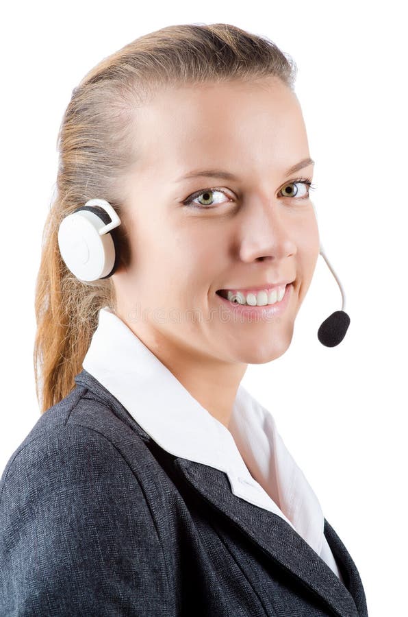 Pretty Office Manager Isolated on White Stock Image Image of center, happy 53205697