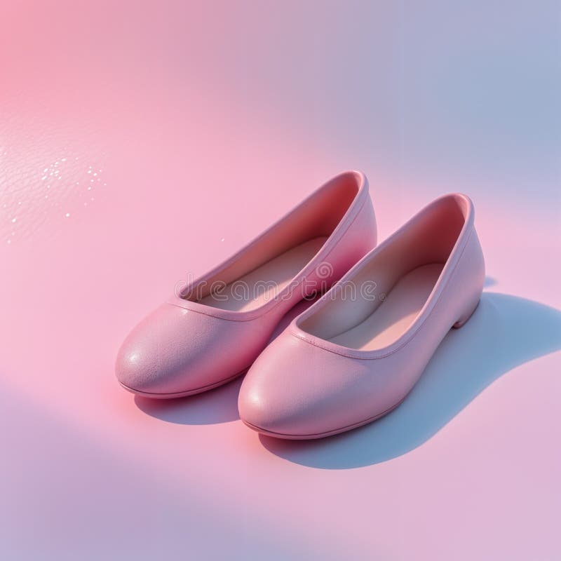Pretty pink ballet flats stylish footwear fashion royalty free illustration