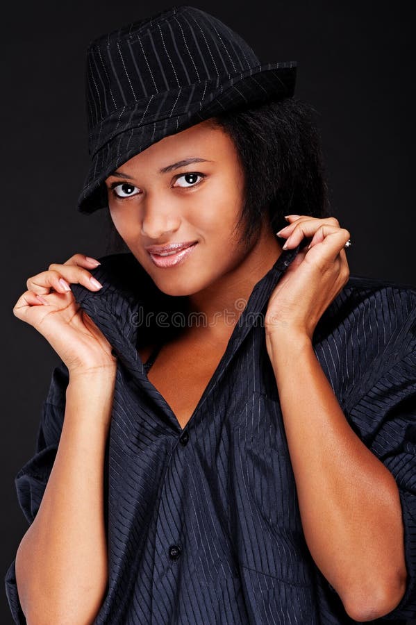 Pretty smiley woman in hat