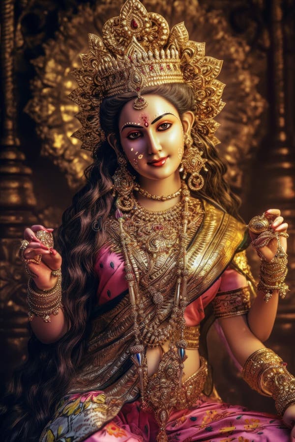 Pretty Statue of Hindu Goddess Sati Generative AI Stock Illustration ...