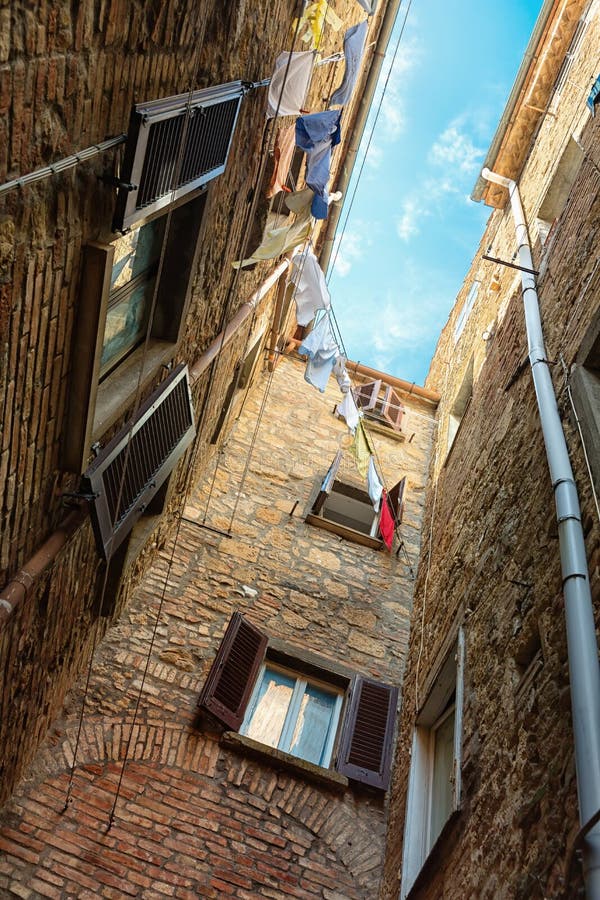 Pretty street in the ancient city of Tuscany