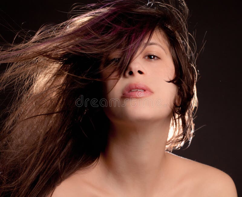 Pretty Woman With Blowing Hair