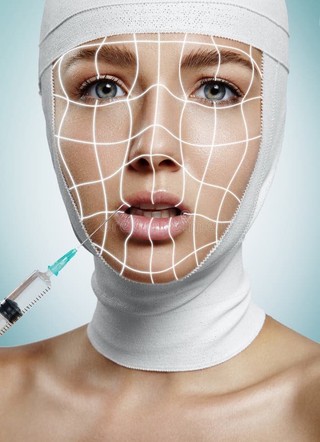 Pretty Woman Getting Silicon Injection in Her Lips Stock Photo Image