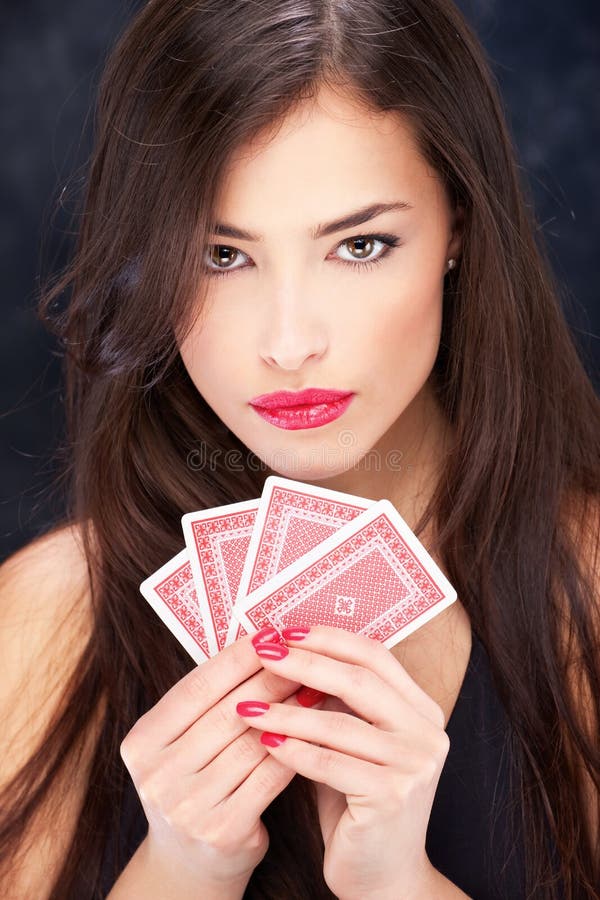 Young woman in casino stock photo. Image of lucky, makeup - 8900430