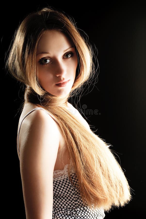 Pretty woman with long hair