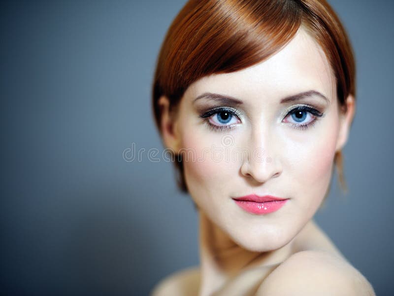 Pretty woman with pure skin and natural make-up