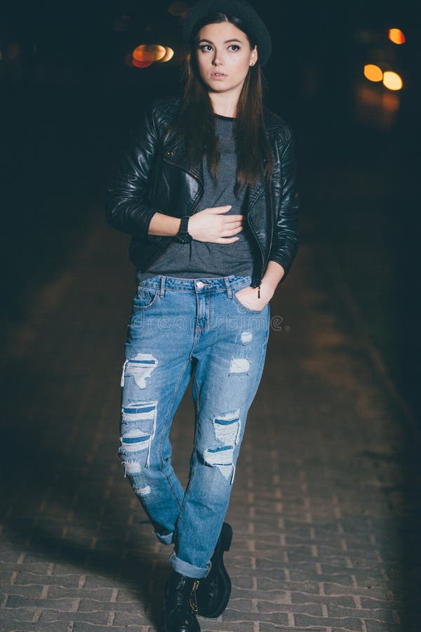 Pretty Woman Walking on the Street Stock Image - Image of gorgeous ...