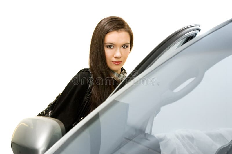 Pretty women and car royalty free stock photos