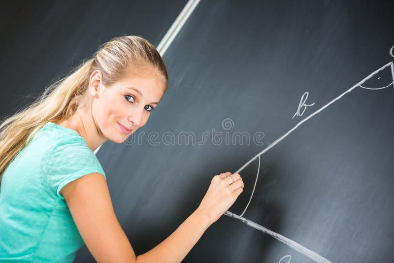 Pretty young elementary school/college teacher stock photos