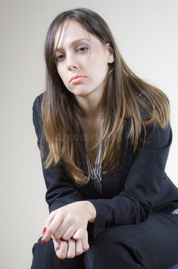 Pretty young girl Waiting alone