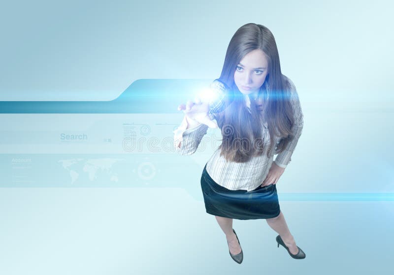 Pretty Young Lady Using New Technologies Stock Image - Image of ...