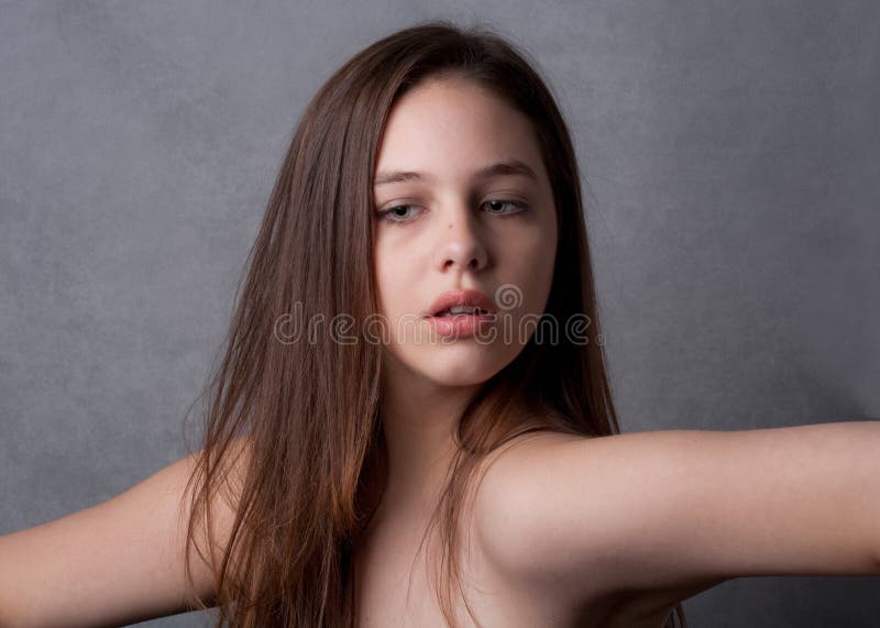 Pretty Young Model with Bare Arms