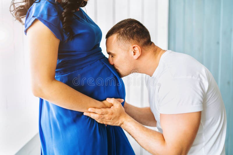 Cute Young Pregnant Woman With Her Husband Stock Image Image Of Handsome Abdomen 125206933 