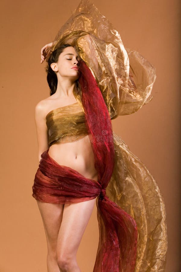 Beautiful young woman in silk. Beautiful young woman in silk