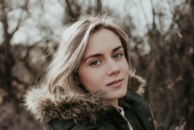 Pretty Young Woman with Blonde Hair. Close-up Portrait Stock Photo ...