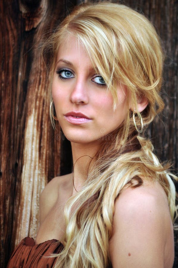 Pretty Young Woman With Long Blonde Hair Stock Image ...