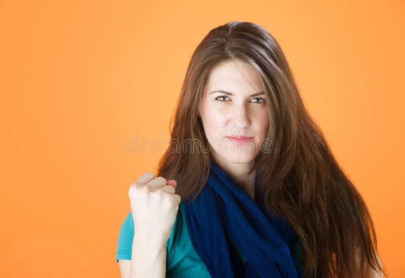 Pretty Young Woman Making A Fist Stock Images Image 16506694