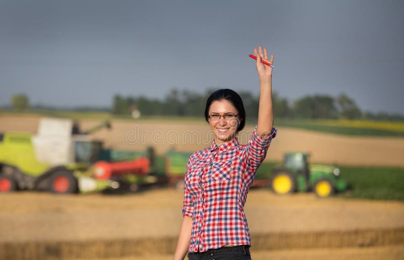 Farmer woman at harvest