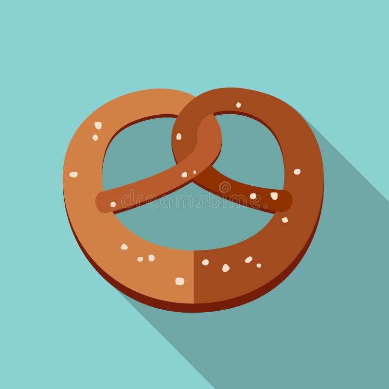 Pretzel flat icon stock vector. Illustration of bakery - 75089673