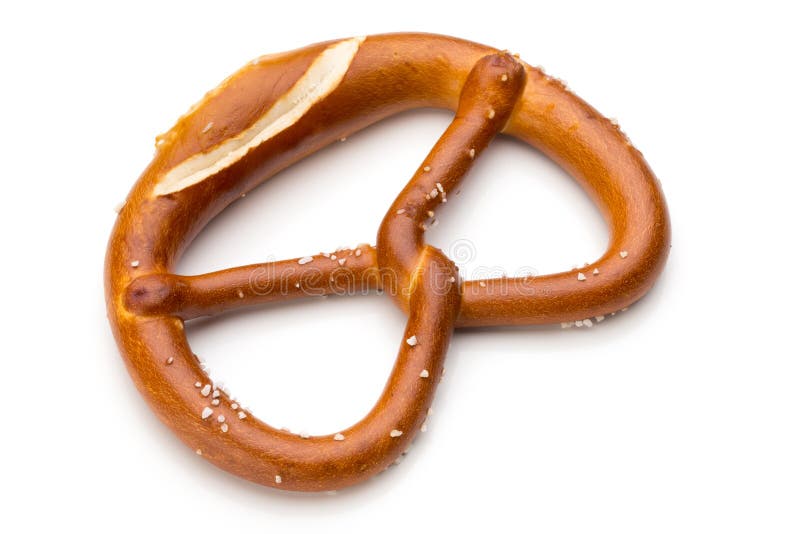 Pretzel Isolated on White. Fresh Fragrant Brezel Top View. Stock Image ...