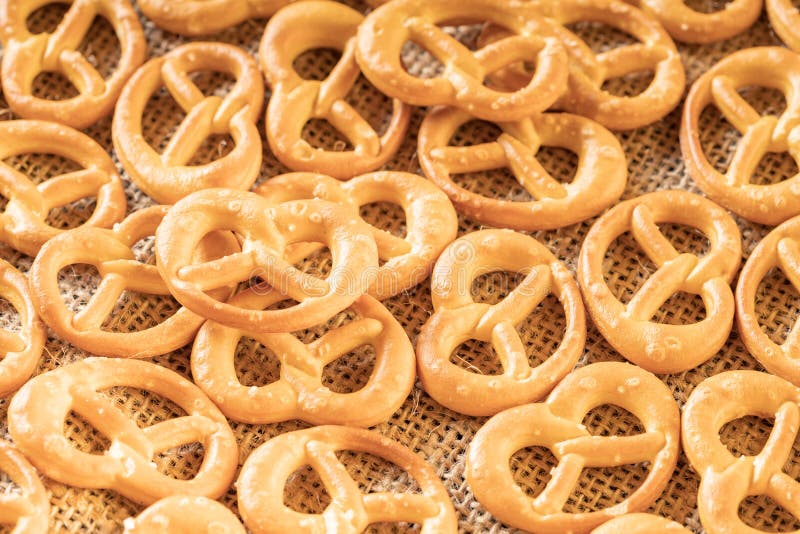 Pretzels on the Surface, Lots of Randomly Arranged Golden Pretzels