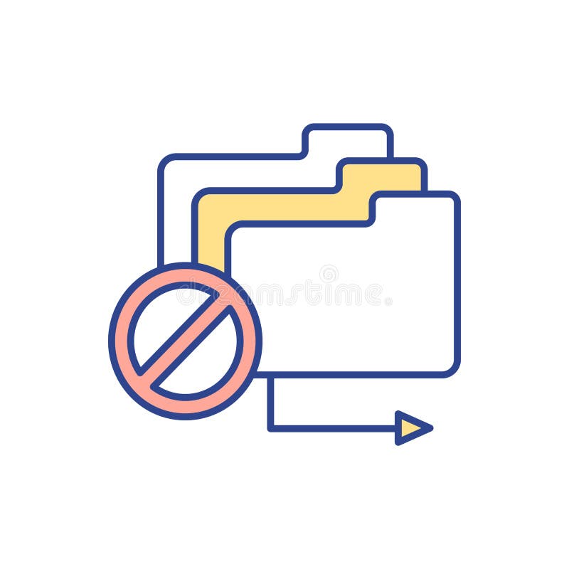 Preventing document leakage RGB color icon stock illustration