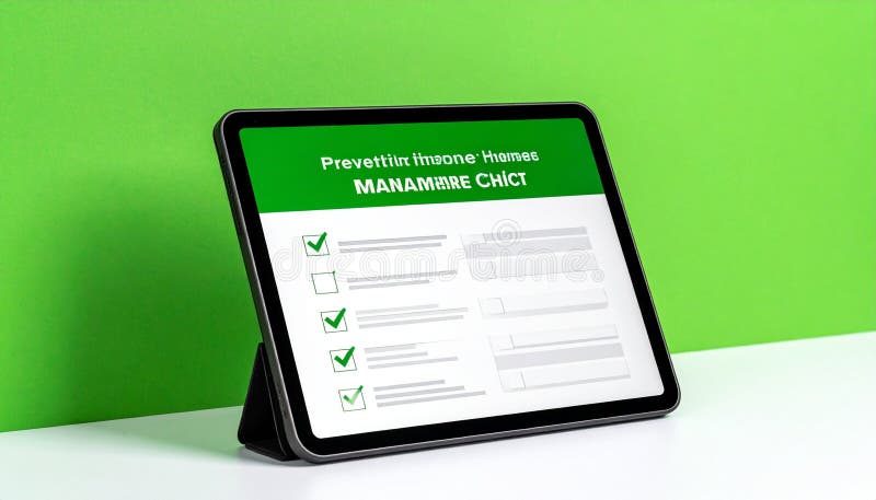 Preventive Maintenance Checklist on a Modern Tablet royalty free illustration