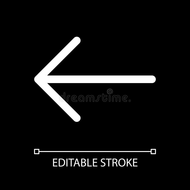 Previous file white linear ui icon for dark theme stock illustration