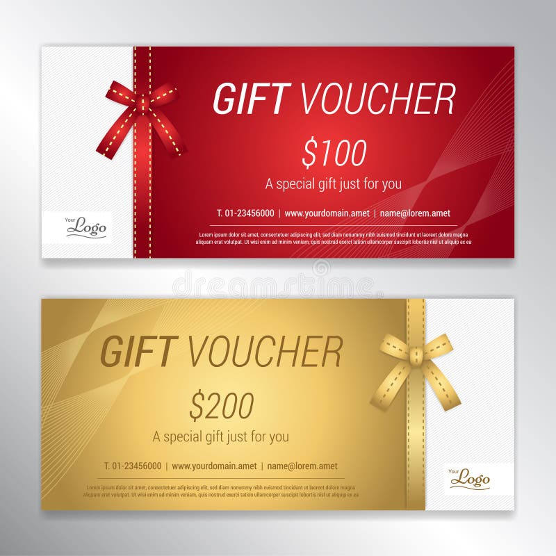 Gift voucher, certificate or discount card template for promo compliment. Gift voucher, certificate or discount card template for promo compliment