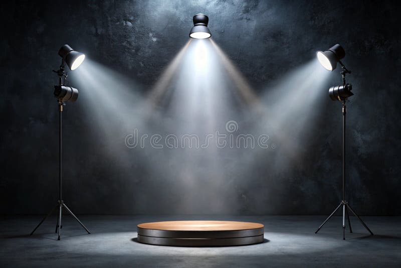 Prezentacja produktów z centrum uwagi w tle Black Studio ilustracji
